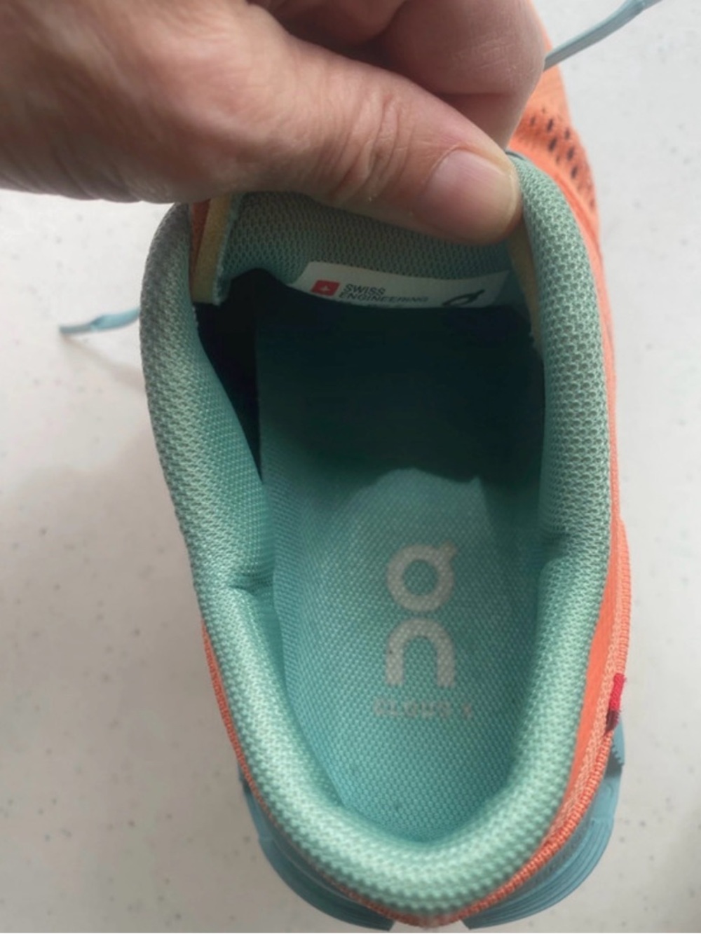 On cloud X Women's Coral and Teal Cloud Sneakers EUC 6.5 - Picture 10 of 12